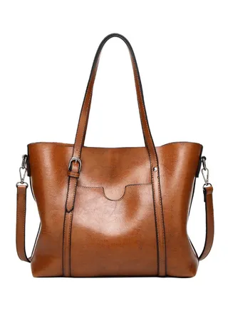 Retro Leather Tote Bag 