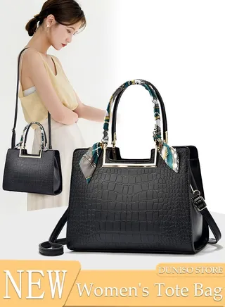 Women's Vintage Tote Bag Handbags with Large Capacity Faux Leather Shoulder Bag Ladies Fashion Designer Satchel Crossbody Bag with Detachable Strap for Ladies 
