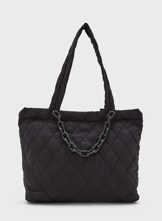 Quilted Nylon Tote Bag