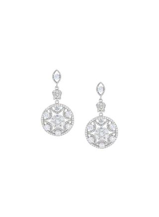 AWNL Women's Earring with Sterling Siver CZ Diamonds Circular Shape Eardrops Gift for Women Wife Girlfriend Lily of The Valley Collection 