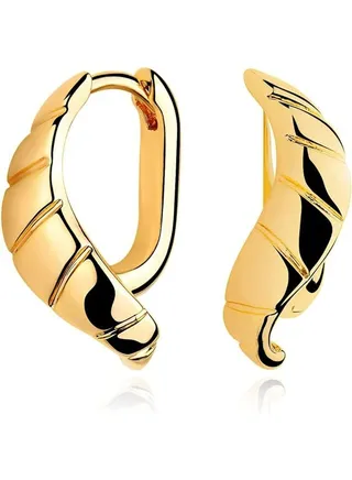 MEVECCO
 Women Huggie Earrings Gold Hoop Sleeper 14K Gold Filled Small Simple Handmade Hypoallergenic Everyday Jewelry 