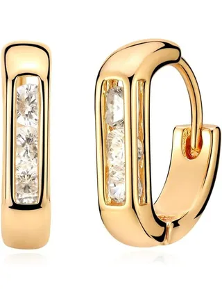 MEVECCO
 Women Huggie Earrings Gold Hoop Sleeper 14K Gold Filled Small Simple Handmade Hypoallergenic Everyday Jewelry 