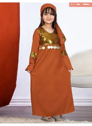 Girls' Prayer Dress Made Of Viscose Cotton and Separate Veil 