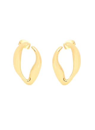 Gold Plated Stud Earrings for Women | Wave Earrings | Ocean Inspired Jewelry for Women | Gifts for Her | Handcrafted by Jaipur Artisans 