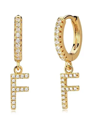 MEVECCO Women Huggie Hoop Earrings Gold Initial A-Z Dangle Drop Cubic Zirconia 14K Gold Filled Small Simple Hypoallergenic Personalized Jewelry - 26 Letters 