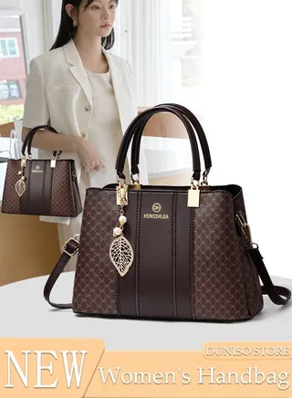 Women's Vintage Tote Bag Handbags with Large Capacity Faux Leather Shoulder Bag Ladies Fashion Designer Satchel Cross body Bag with Detachable Strap for Ladies 