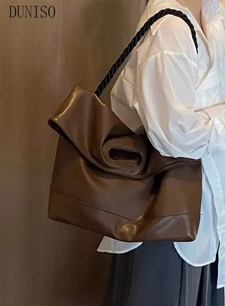 Women's Shoulder Tote Bag Faux Leather Handbag for Women Large Capacity Messenger Fashionable Travel Shoulder Bag for Ladies Girls College Students 