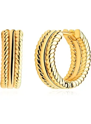 Women Huggie Earrings Gold Hoop 14K Gold Filled Small Simple Handmade Hypoallergenic Everyday Jewelry 