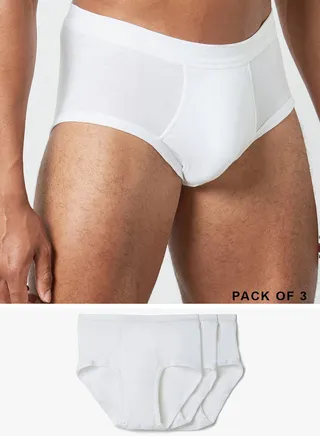 3-Piece Basic Briefs Set White 