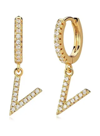 MEVECCO Women Huggie Hoop Earrings Gold Initial A-Z Dangle Drop Cubic Zirconia 14K Gold Filled Small Simple Hypoallergenic Personalized Jewelry - 26 Letters 