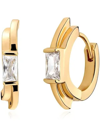 MEVECCO
 Women Huggie Earrings Gold Hoop Sleeper 14K Gold Filled Small Simple Handmade Hypoallergenic Everyday Jewelry 