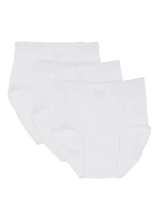 3-Piece Cotton Briefs White 