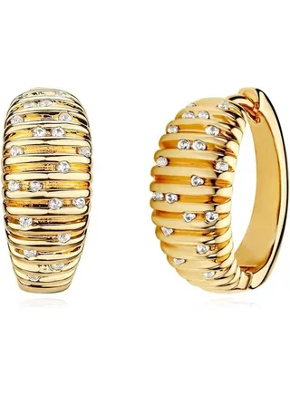 MEVECCO
 Women Huggie Earrings Gold Hoop Sleeper 14K Gold Filled Small Simple Handmade Hypoallergenic Everyday Jewelry 