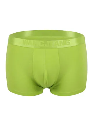 Solid Breathable Elastic Mid Rise Briefs Fluorescent Green 