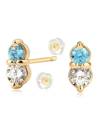 MEVECCO Women Earrings Gold Stud 14K Gold Filled Small Simple Handmade Hypoallergenic Everyday Jewelry 
