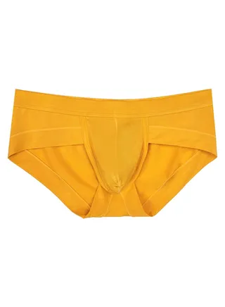 Fashion Slim Fitted Brief Underwear Yellow 