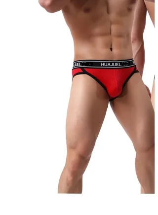 Men's Low Waist Underwear Briefs Red 
