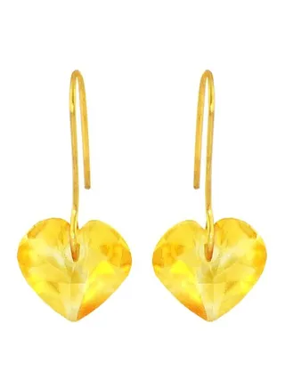 10 Karat Gold Citrine Heart Earrings 
