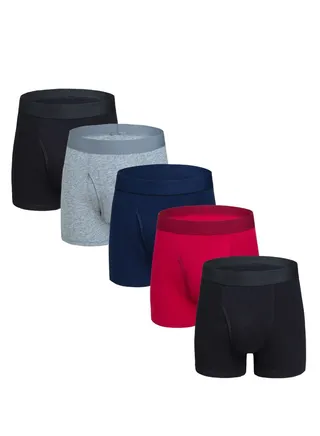 5PCS Men Breathable Underwear Boxers Sets 
