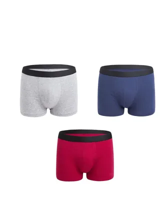 3PCS Men Breathable Underwear Brief Boxers Sets 