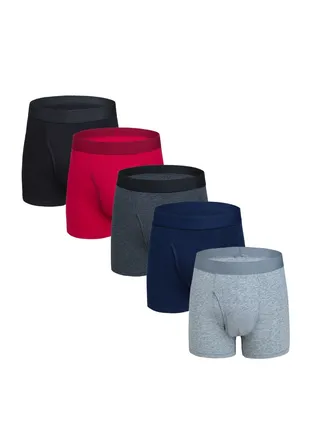 5PCS Men Breathable Underwear Boxers Sets 