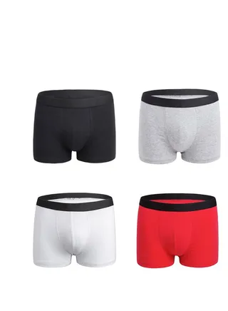4PCS Men Breathable Underwear Brief Boxers Sets 