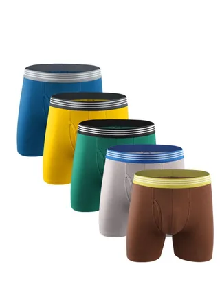 5PCS Men Breathable Underwear Brief Boxers Sets 