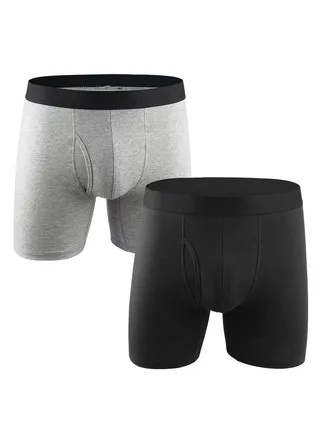 2PCS Men Breathable Underwear Brief Boxers Sets 