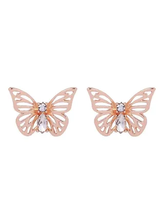 Zircon Studded Butterfly Shape Ear Studs 