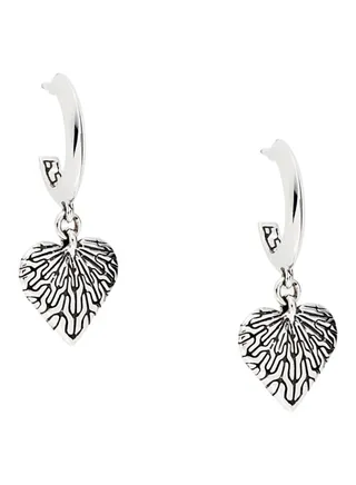 Classic Chain Sterling Silver Heart Drop Earrings for Women One Size 