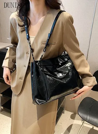 2 in 1 Women's Shoulder Tote Bag Faux Leather Handbag for Women Large Capacity Messenger Fashionable Travel Shoulder Bag for Ladies Girls College Students 