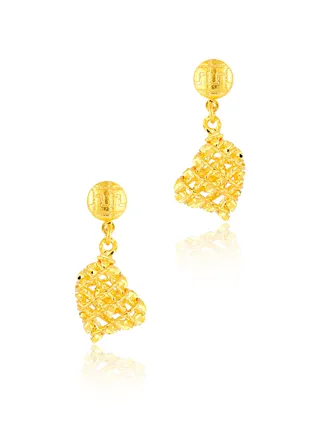 Shine Brightly with 22K Gold Heart-Shaped Earrings 