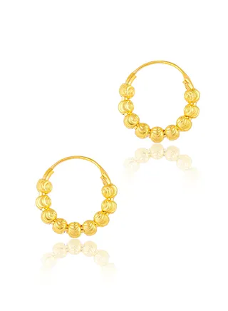 Luxuriate in 22K Gold Heart-Shaped Earrings 