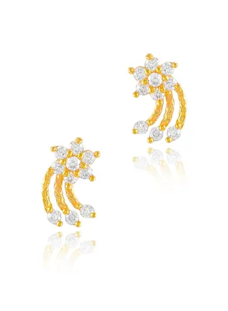 22kt Gold Studs Earrings with a Twist 