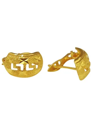 Gold Clip Earrings 18KT - FKJERN1641 