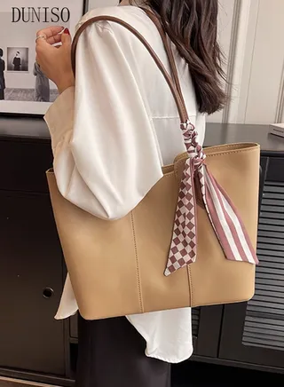 Women's Shoulder Tote Bag Faux Leather Handbag for Women Large Capacity Messenger Fashionable Travel Shoulder Bag for Ladies Girls College Students 