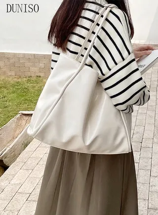 Women's Shoulder Tote Bag Faux Leather Handbag for Women Large Capacity Messenger Fashionable Travel Shoulder Bag for Ladies Girls College Students 