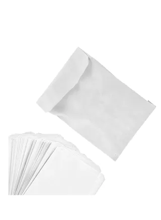 Paper Sandwich Bags Bulk Wax Paper (100 Pack) 7" x 6" x 1" Wet Wax Paper Bags - Food Grade Grease Resistant Wax Bags - White Glassine Bags - Paper Bags for Bakery Cookies, Candy, Snacks 