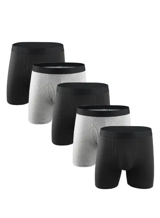 5PCS Breathable Boxers Set Multicolour 