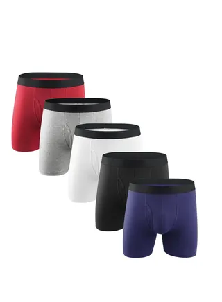 5pcs Breathable Boxers Set Multicolour 