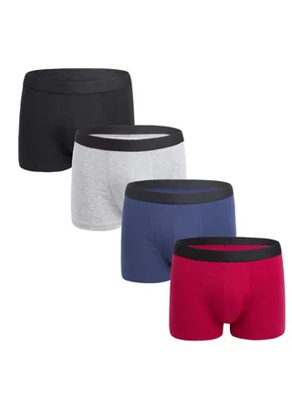 4PCS Men Breathable Underwear Brief Boxers Sets 