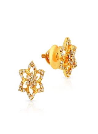 22 Carat 916 Purity Yellow Gold Uncut Diamond Earring EGNPRE598ER5Y For Women 