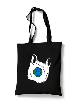 Reusable Eco-Friendly Black Cotton Canvas Tote Bag/ Shopping/ Shoulder Bag No Plastic 