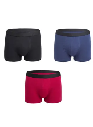 3PCS Men Breathable Underwear Brief Boxers Sets 