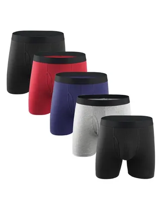 5PCS Men Breathable Underwear Brief Boxers Sets 