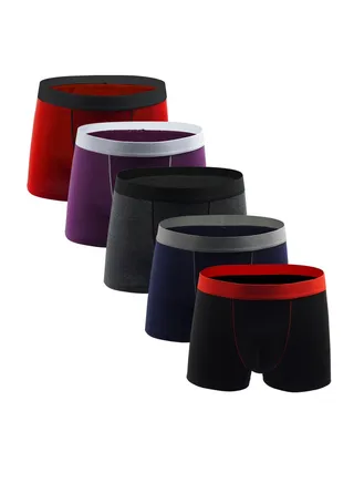 5PCS Men Breathable Underwear Brief Boxers Sets 