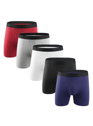 5PCS Men Breathable Underwear Brief Boxers Sets 