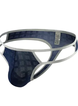 Men's Low Waist Underwear Thong Briefs Royal Blue 