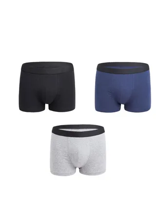 3PCS Men Breathable Underwear Brief Boxers Sets 