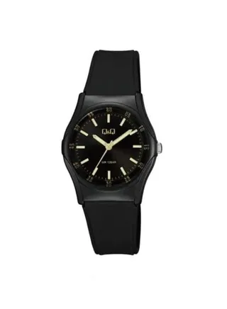 Q&Q Watch Unisex, Quartz Movement, Analog Display, Black Resin Strap-VQ04J013Y 